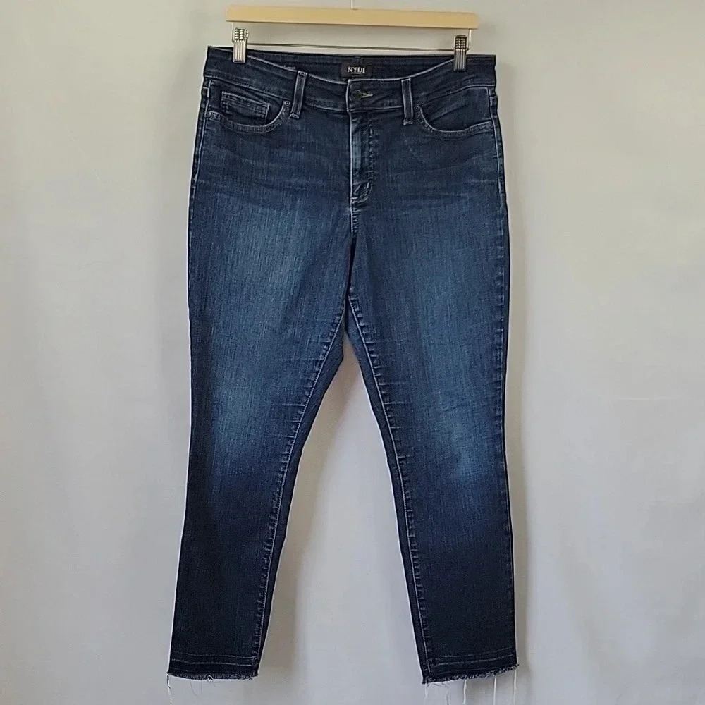 NYDJ Alina Ankle Jeans High Rise Medium Wash Size 12